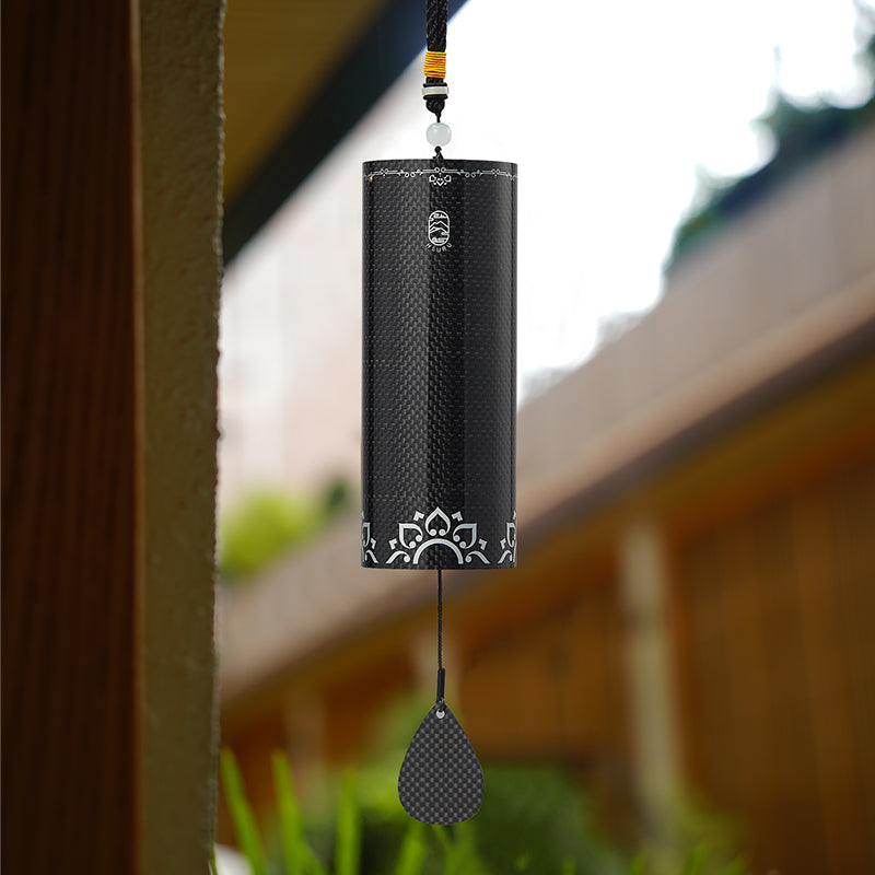 Hluru Aluminum Alloy Wind Chime 8 Bars Spring Single Swing  - Carbon Fiber Series