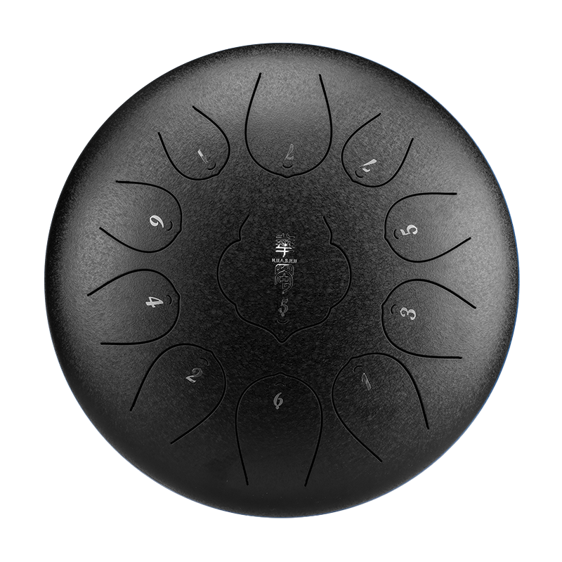 HUASHU Zungentrommel aus Kohlenstoffstahl, 12 Zoll, 11 Noten D-Dur – THD Lotus-Zungentrommel
