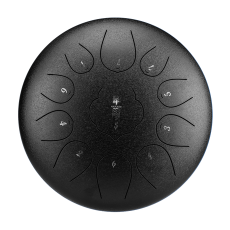 HUASHU Zungentrommel aus Kohlenstoffstahl, 12 Zoll, 11 Noten D-Dur – THD Lotus-Zungentrommel