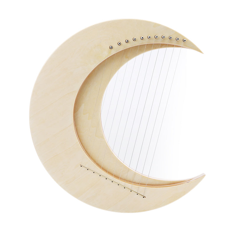 HLURU Maple ＆ Elm Large Lyre Harp 11/15 strings C/G Major - Crescent Lyre Harp