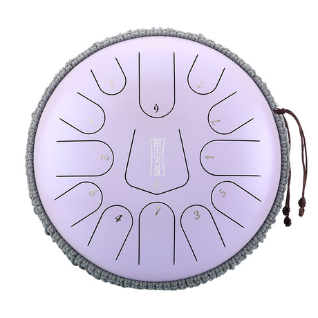 HLURU 304 Stainless Steel Tongue Drum 12 Inch 13 Notes Tank Drum (New Triangle) for Sound Healing