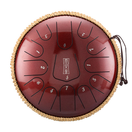 HLURU 304 Stainless Steel Tongue Drum 12 Inch 13 Notes Tank Drum (New Triangle) for Sound Healing