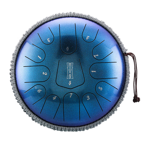 HLURU 304 Stainless Steel Tongue Drum 12 Inch 13 Notes Tank Drum (New Triangle) for Sound Healing