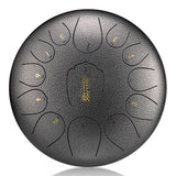 HUASHU Carbon Steel Tongue Drum 12 Inch 13 Notes C Major - Upgrade Lotus tongue Drum