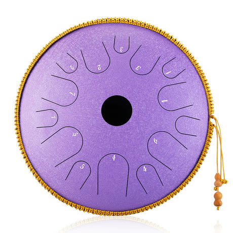 Hluru Copper Steel Tongue Drum 14 Inch 14 Notes for Spiritual Practices - Butterfly Tongue Drum