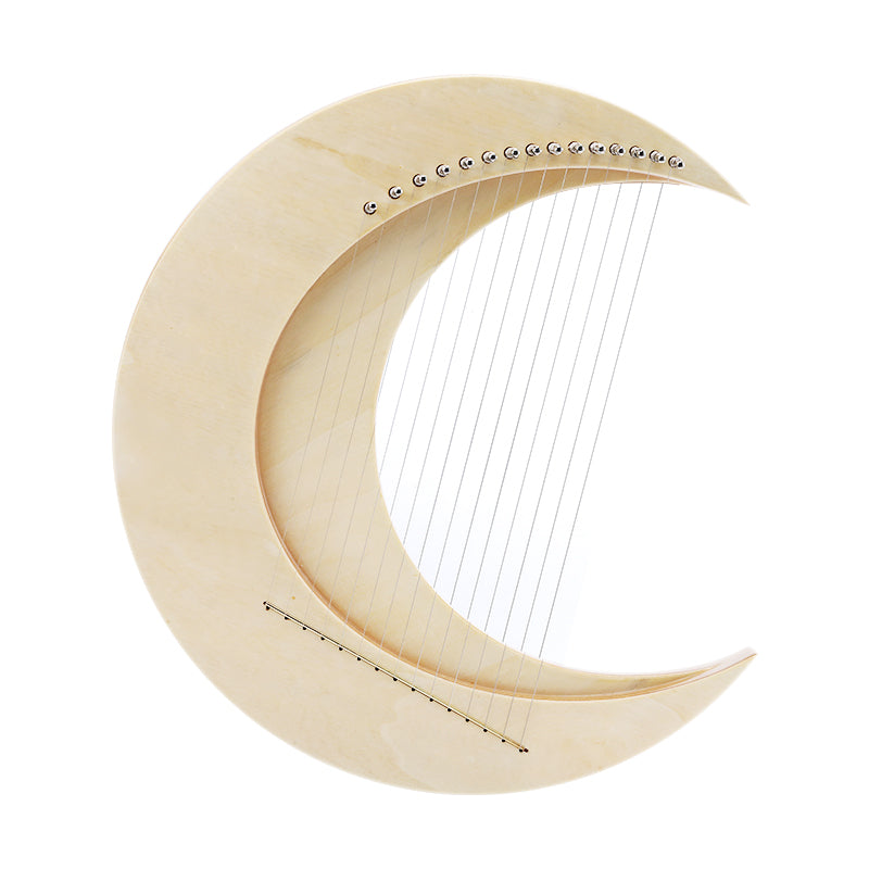 HLURU Maple ＆ Elm Large Lyre Harp 11/15 strings C/G Major - Crescent Lyre Harp