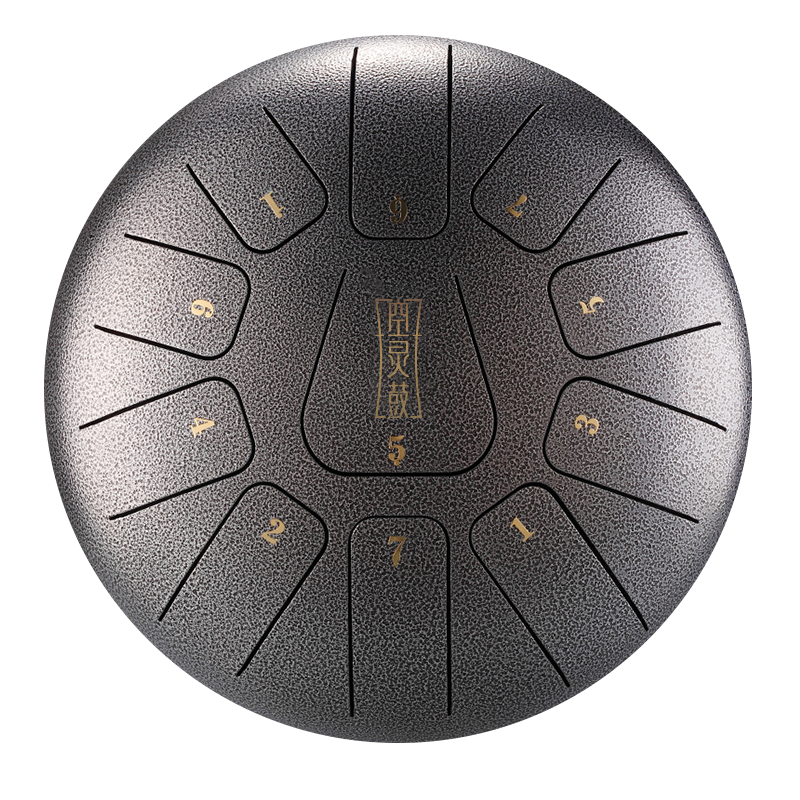 HUASHU Carbon Steel Tongue Drum 8 Inch 11 Notes F Major for Meditation - Square Tongue Drum