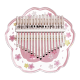 Huashu Kalimba 17/21 touches en acrylique Do majeur - Sakura rose transparent