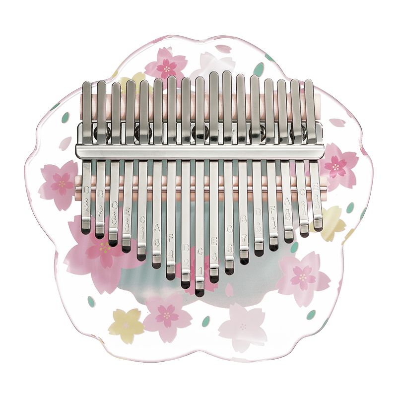 Huashu 17/21 Tasten Acryl C-Dur Kalimba – Transparente grüne Sakura