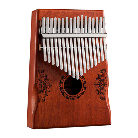 HUASHU Kalimba Daumenklavier 17 Tasten/21 Tasten C-Dur Mahagonikern – Hollow Lotus Serie