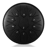 HUASHU Carbon Steel Tongue Drum 6 Inch 11 Notes D5 Major - Vertical Stripe Lotus Tongue Drum