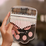 Huashu 17/21 Keys Acrylic C Major Kalimba for Relaxation - Cat's Paw