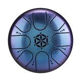 HLURU 304 Stainless Steel Tongue Drum 5 Inch 8 Notes (Flower of Life)