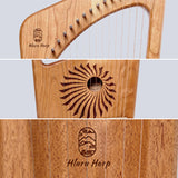 Hluru Beech Mini Lyre Harp 7-saitiges Lyra-Instrument für Anfänger – Earth-Light-Serie