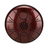 HLURU 304 Stainless Steel Tongue Drum 5 Inch 8 Notes (Flower of Life)