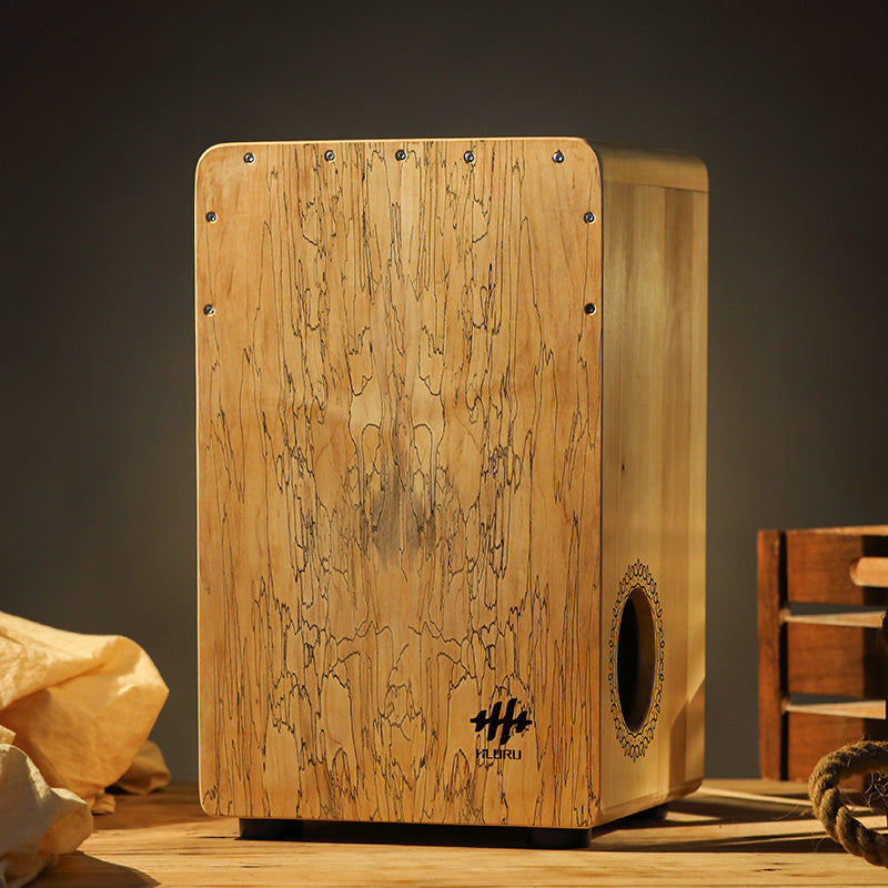 HLURU Cajón Drum Percussion Box Drum – Weißer Tiger