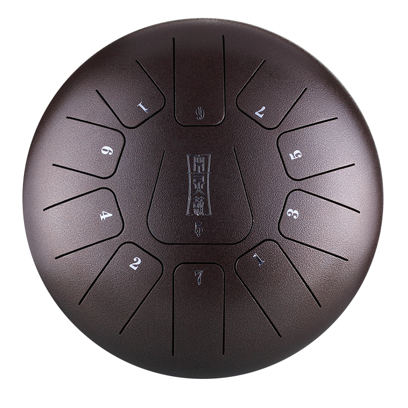 HUASHU Carbon Steel Tongue Drum 8 Inch 11 Notes F Major for Meditation - Square Tongue Drum