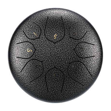 HUASHU Carbon Steel Tongue Drum 6 Inch 8 Notes C5 Major - Upgrade Lotus tongue Drum