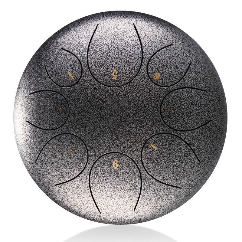 HUASHU Alloy Carburizing Steel Tongue Drum 8 Inch 8 Notes F Major - Round Tongue Drum