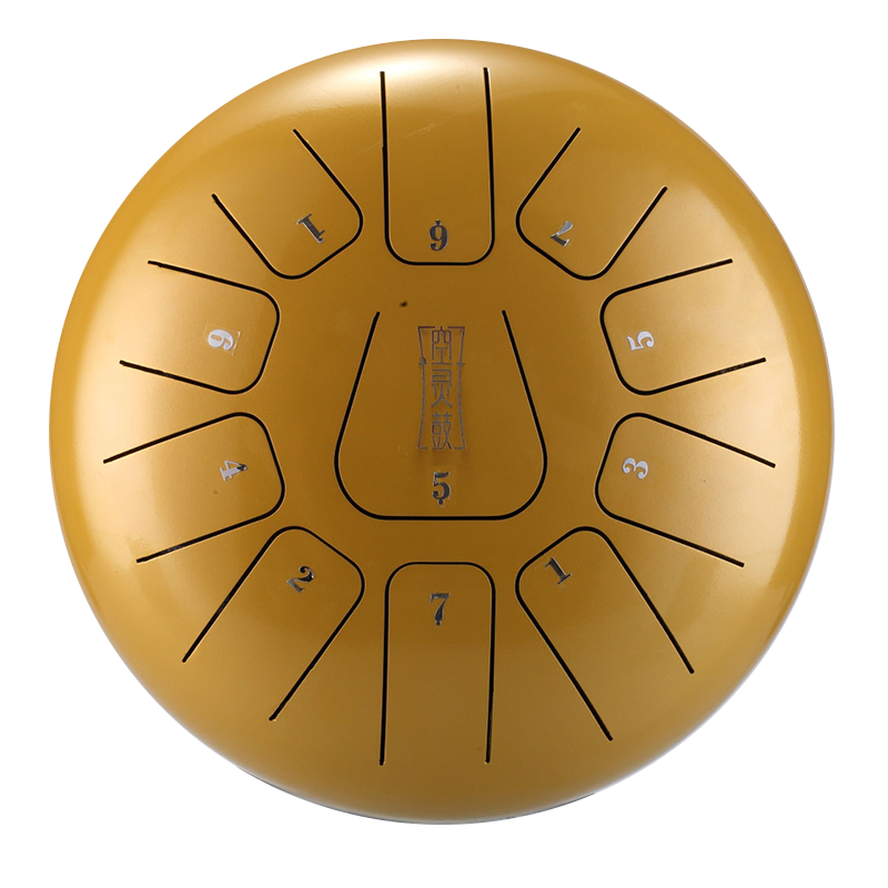 HUASHU Carbon Steel Tongue Drum 8 Inch 11 Notes F Major for Meditation - Square Tongue Drum