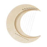 HLURU Maple ＆ Elm Large Lyre Harp 8 strings C/G Major - Crescent Lyre Harp