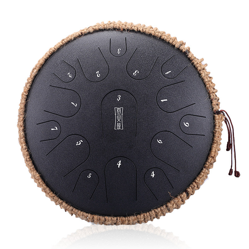 HLURU Microalloyed Steel Tongue Drum 14 Inch 15 Notes with Regular Finish