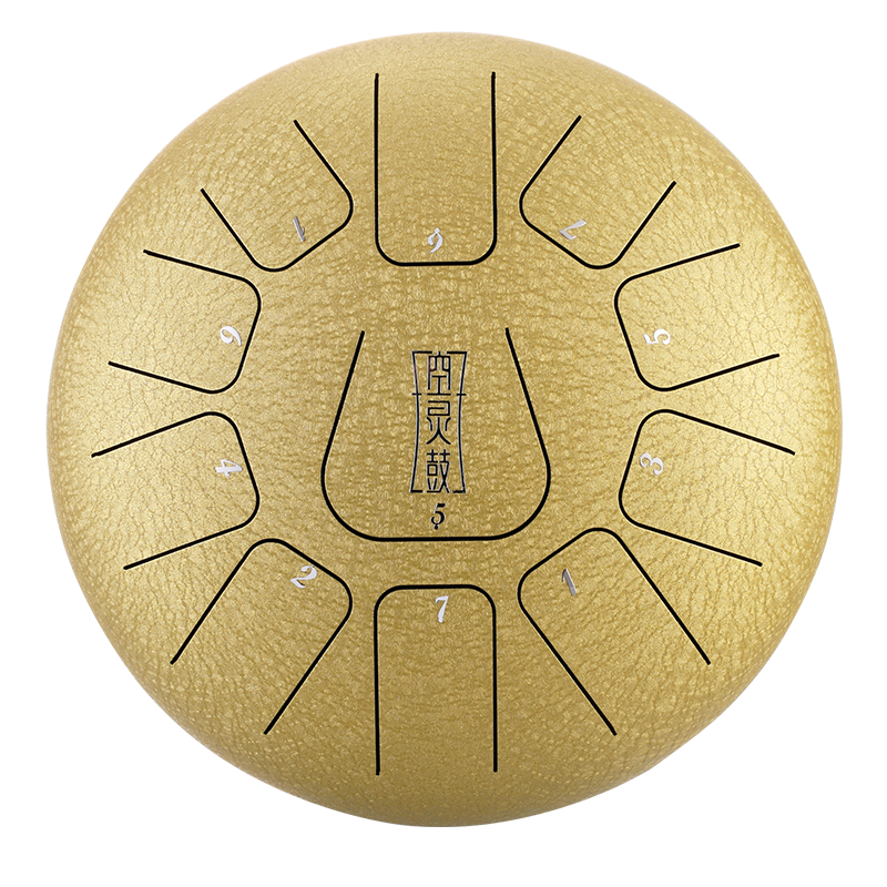 HUASHU Carbon Steel Tongue Drum 8 Inch 11 Notes F Major for Meditation - Square Tongue Drum