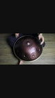 Tambour à main en acier nitruré gris HLURU 22 pouces 10 notes Instrument de percussion D-kurd - Niveau A Gold Edge Professional Handpan