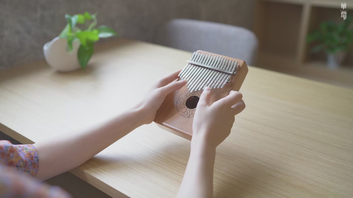 HUASHU Mahogany Core Kalimba C Major Thumb Piano - Hollow Lotus Kalimba